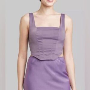 Wild Fable Satin Lavender Corset Top size S